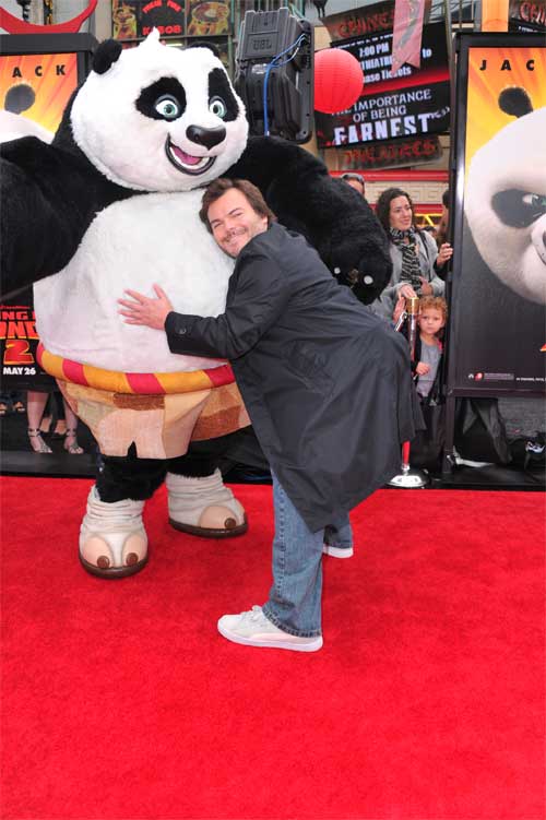 Jack Black with Po at KUNG FU PANDA 2 movie premiere